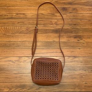 Anthropologie Brown Faux Leather Crossbody Purse